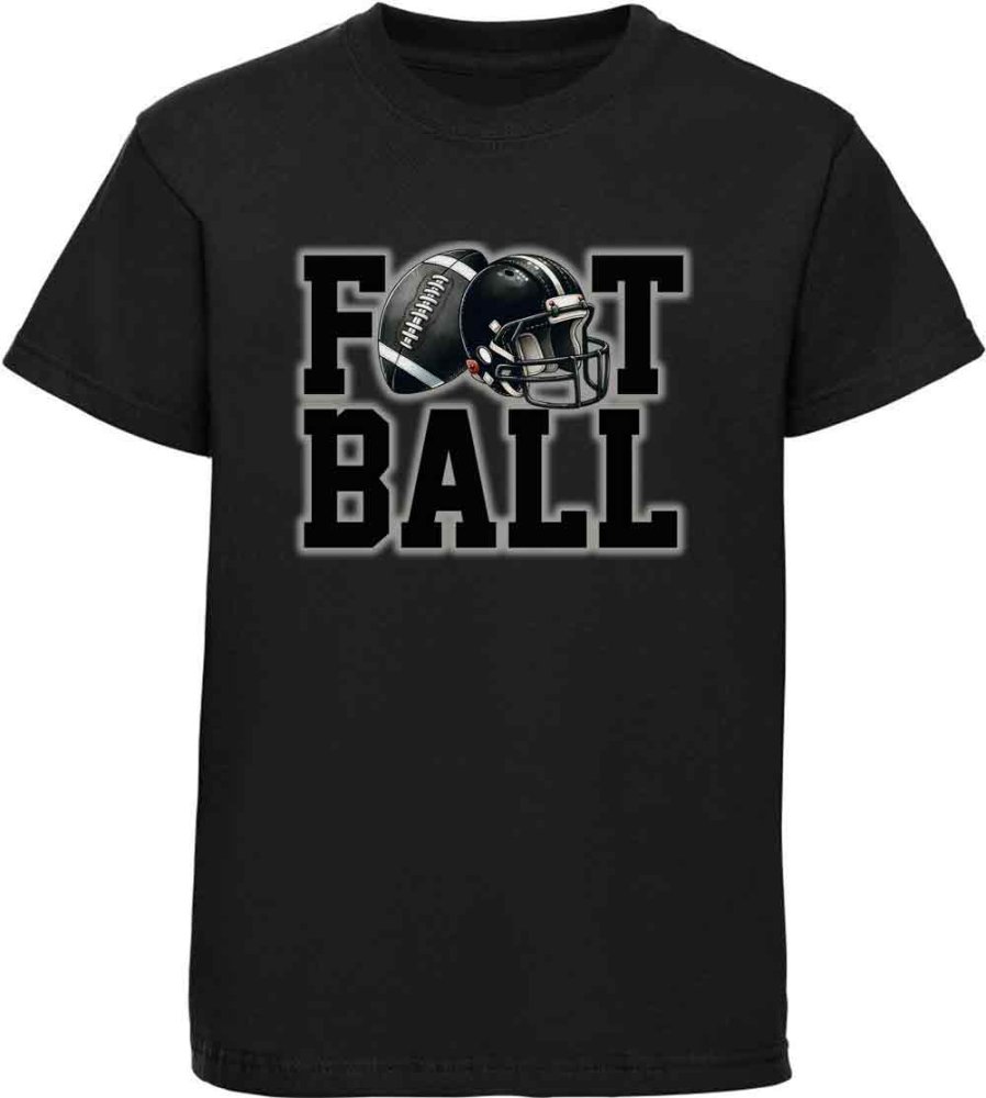 Kinder T-Shirt American Football Schriftzug mit Helm